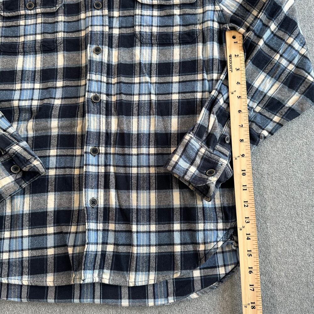 Jachs Blue Plaid Flannel Button Down Shirt Men's Medium Long Sleeve - Picture 6 of 10